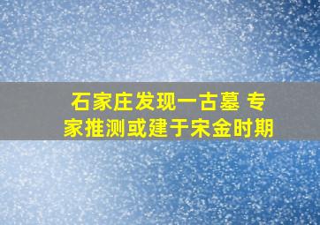 石家庄发现一古墓 专家推测或建于宋金时期